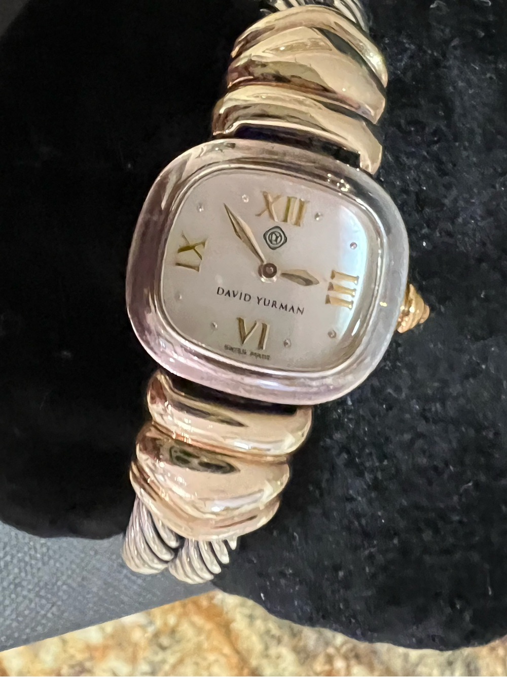 David Yurman Two-Tone Cable Bracelet Watch in Silver and Gold